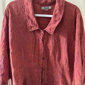 Flax Deep Red Textured Shirt 2g